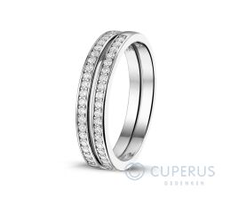 Aanschuifring witgoud met diamantjes