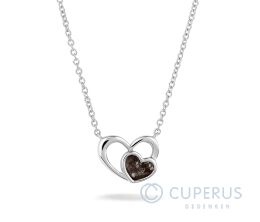 Ashanger dubbel hart zilver