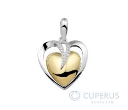 Ashanger hart Zilver goud