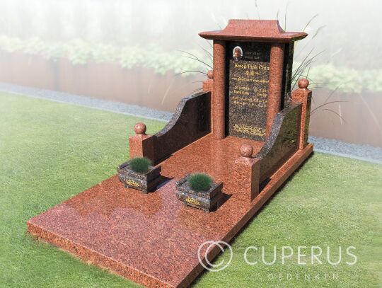 Chinees grafmonument met tempel