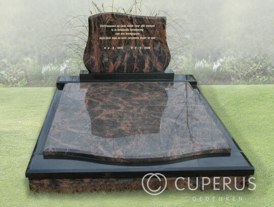 Dubbel grafmonument met golfkop