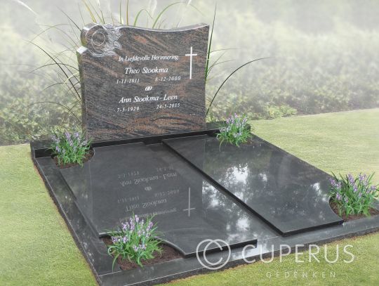 Groot bruin grafmonument van Natuursteen