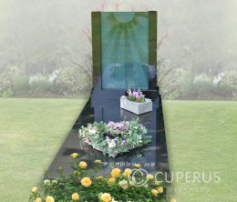 Enkel monument met afdekzerk