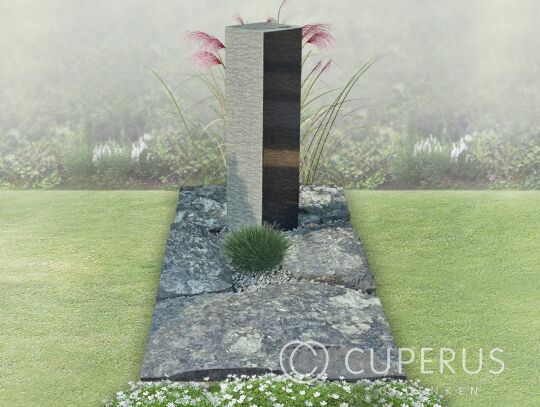 Enkel monument met vloer (166-zwo)