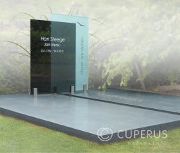 Modern dubbel glazen grafmonument