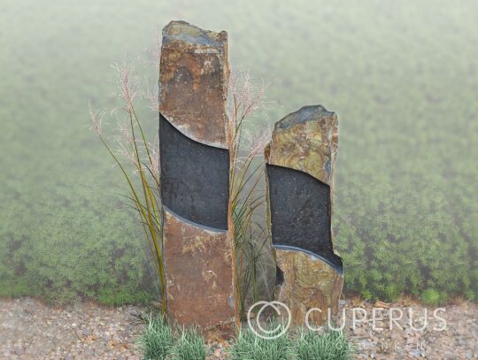 Grafmonument 2 basalt zuilen