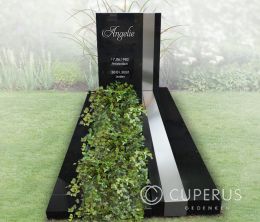 Grafmonument met RVS-strip