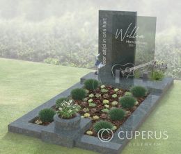 Modern glazen grafmonument
