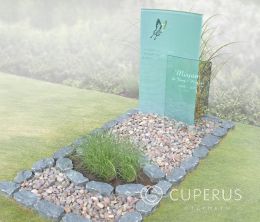 Grafsteen gebogen glas