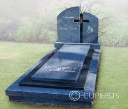 Grafsteen met 2 delig kruis