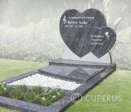 Grafmonument met dubbele harten