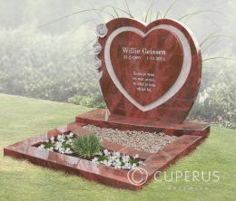 Kort grafmonument met hart