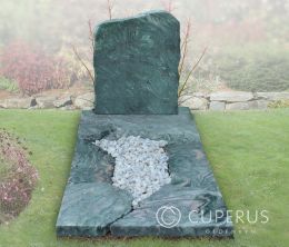 Grafsteen metalic green graniet