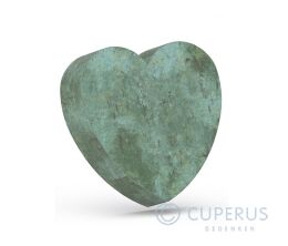 Groen gepatineerde urn hartvorm