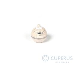 Keramische mini urn wit bol met decoratie 0.1L