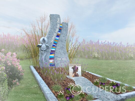 Kleurrijk kindermonument met glas