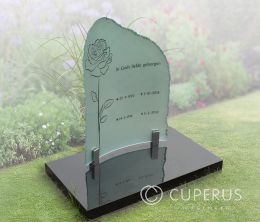 Kort glazen grafmonument