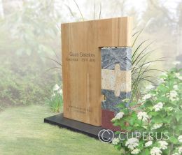 Kort grafmonument met puzzelstukken