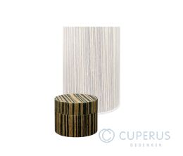 Mini urn van hout cilinder bruin en zwart gestreept
