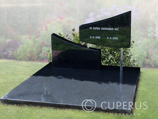 Modern familie grafmonument met RVS