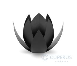 Moderne RVS urn 'lotus' - Mat zwart