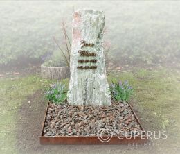 Naturlijke zuilen grafsteen kort graf