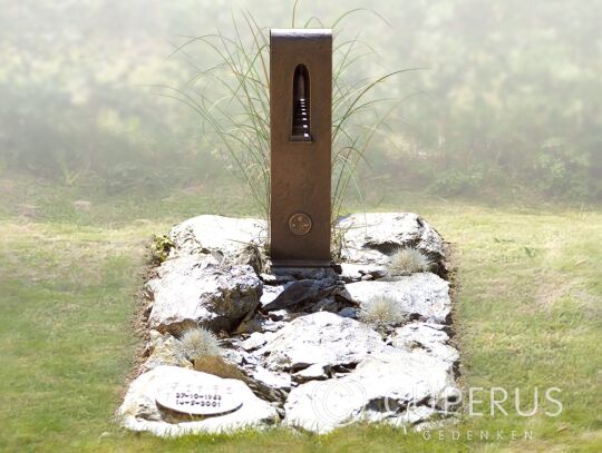 Natuurlijk grafmonument met zuil