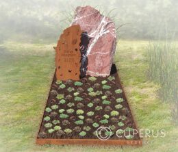 Natuurlijk grafmonument met cortenstaal