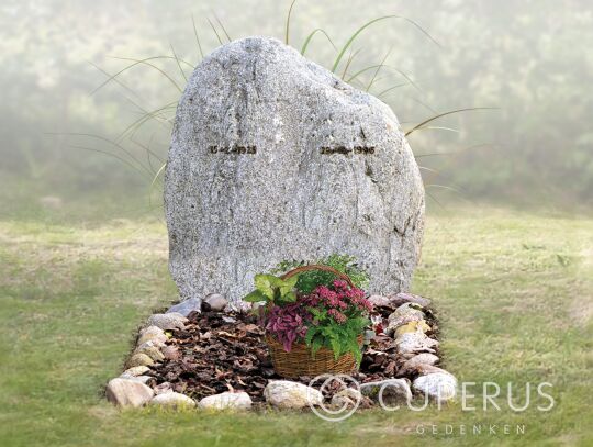 Natuurlijke zwerfkei met bronzen letters