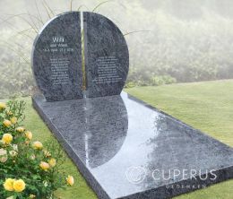 Grafsteen ronde lettersteen 2 delen