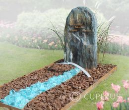 Natuurlijk grafmonument met bronze kunstwerkje