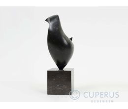 Shy Bird - urn ornament brons