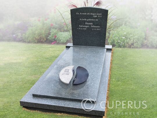 Urn op grafmonument