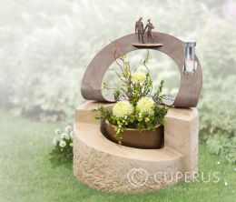 Urnmonument met brons