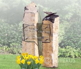 Zuilen grafmonument met glasplaat