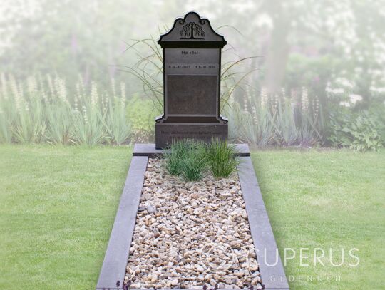 Zwart grijs joods grafmonument van Hardsteen