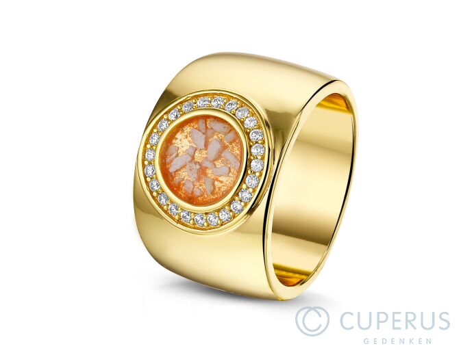 Asring Goldline met hars en diamantjes foto 1