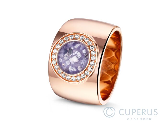Asring Goldline rosegoud met hars en diamantjes foto 1