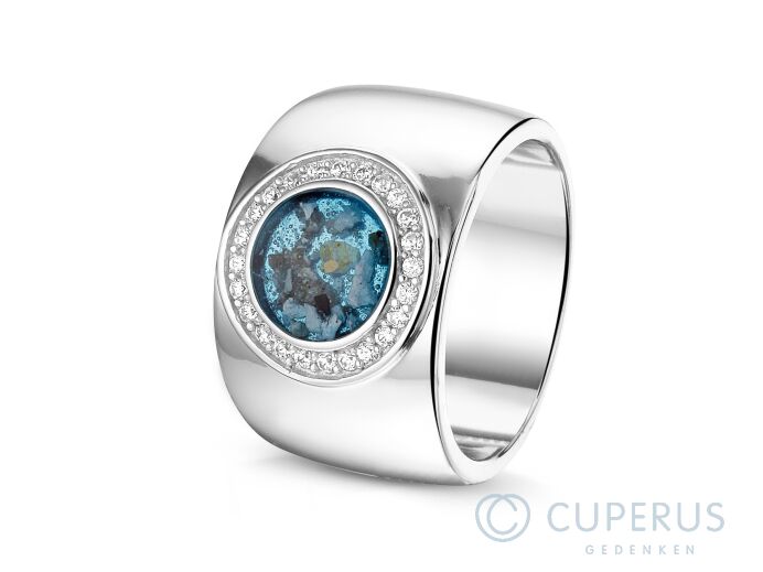 Asring Goldline witgoud met hars en diamantjes foto 1