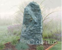 Natuurlijke grafsteen met eenvoudige omranding cortenstaal foto 2