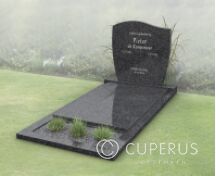 Goedkope golfkop grafsteen met dekplaat foto 1