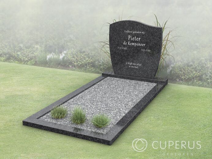 Goedkope golfkop grafsteen met liggend gedeelte  foto 1