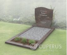 Goedkope golfkop grafsteen met open gedeelte met split foto 3
