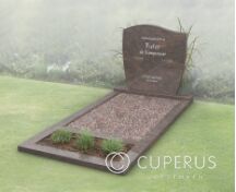 Goedkope golfkop grafsteen met open gedeelte met split foto 1