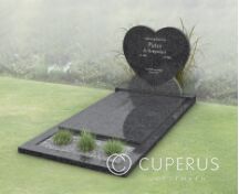 Goedkope grafsteen hartvorm met dekplaat foto 1