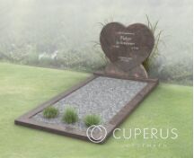 Goedkope grafsteen met hartvorm en open gedeelte foto 2