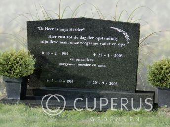 Dubbel grafmonument kort familiegraf