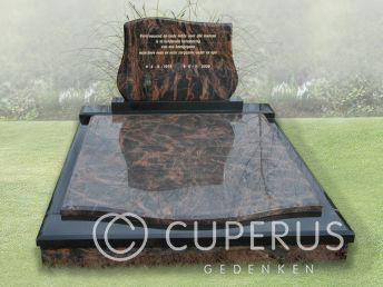 Dubbel grafmonument met golfkop