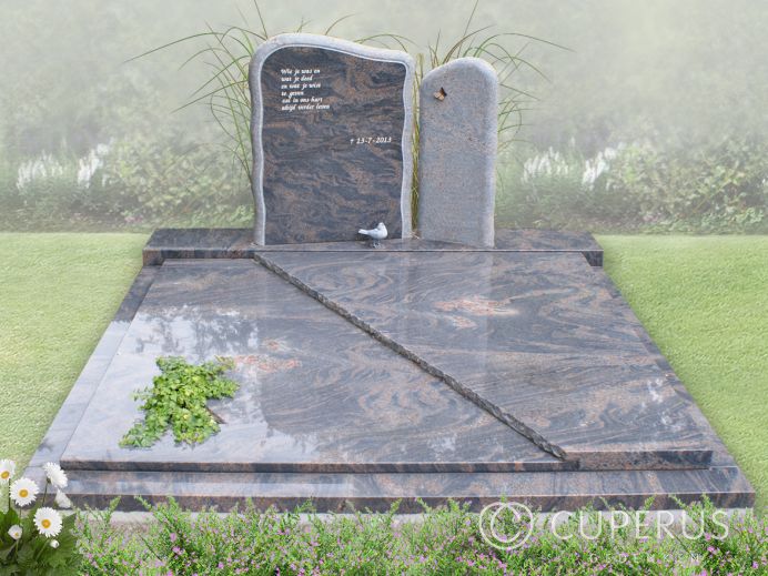 Dubbel grafmonument met vloer foto 1