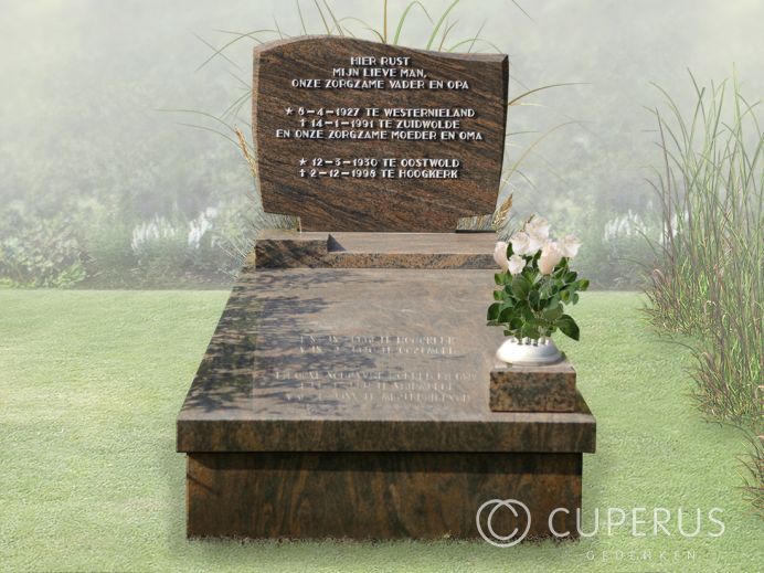 Enkel monument met afdekzerk foto 1